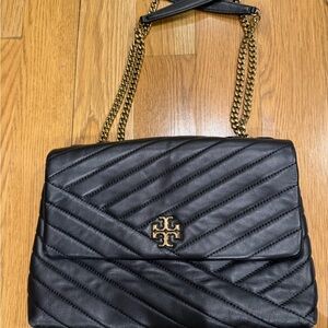 Tory Burch Black Quilted Leather Shoulder Bag